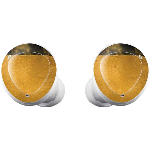 Black and Gold Split Marble Galaxy Buds Plus Skin