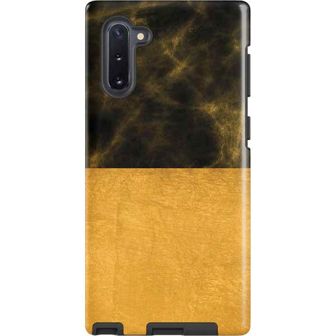 Black and Gold Split Marble Galaxy Cases
