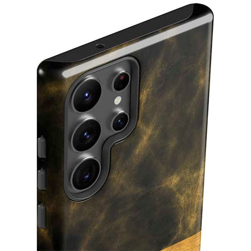 Black and Gold Split Marble Galaxy S23 Ultra Pro Case