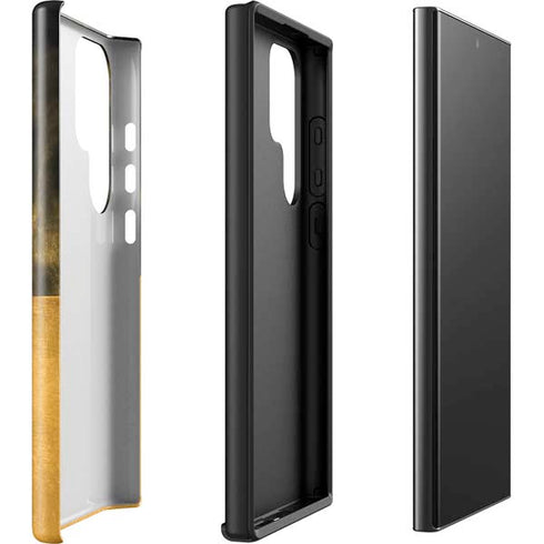 Black and Gold Split Marble Galaxy S23 Ultra Pro Case