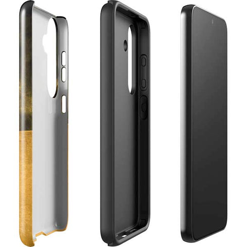 Black and Gold Split Marble Galaxy S25 Impact Case