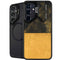 Black and Gold Split Marble Galaxy S24 Kickstand Case