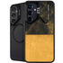 Black and Gold Split Marble Galaxy S24 Kickstand Case