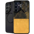 Black and Gold Split Marble Galaxy S25 Plus Kickstand Case