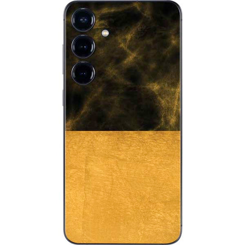 Black and Gold Split Marble Galaxy S24 Plus Skin