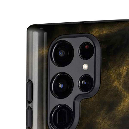 Black and Gold Split Marble Galaxy S25 Ultra Impact Case