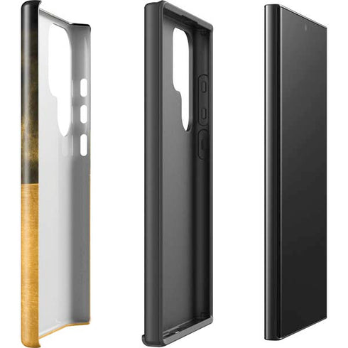 Black and Gold Split Marble Galaxy S25 Ultra Impact Case