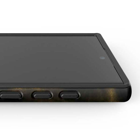 Black and Gold Split Marble Galaxy S25 Ultra Impact Case