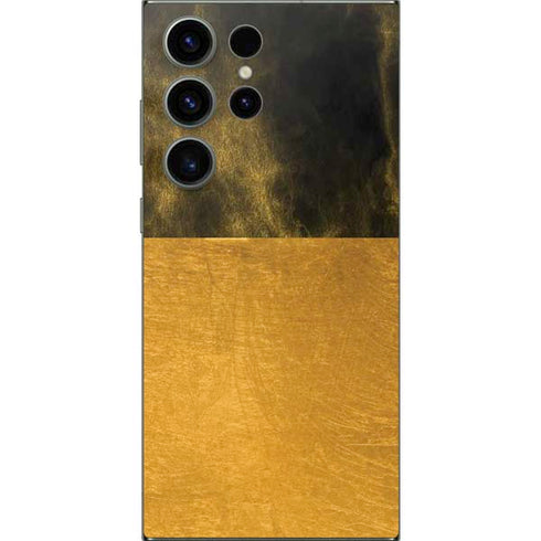 Black and Gold Split Marble Galaxy S24 Ultra Skin