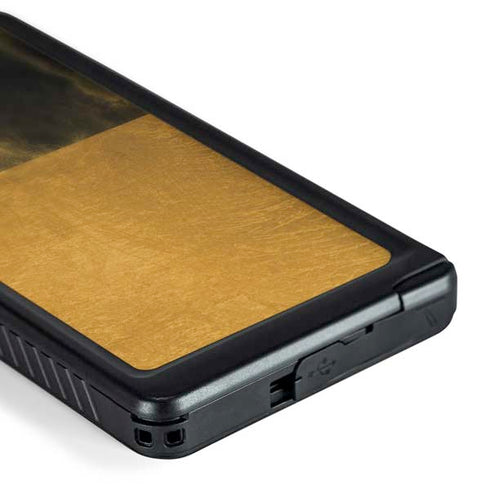 Black and Gold Split Marble Galaxy S24 Ultra Waterproof Case