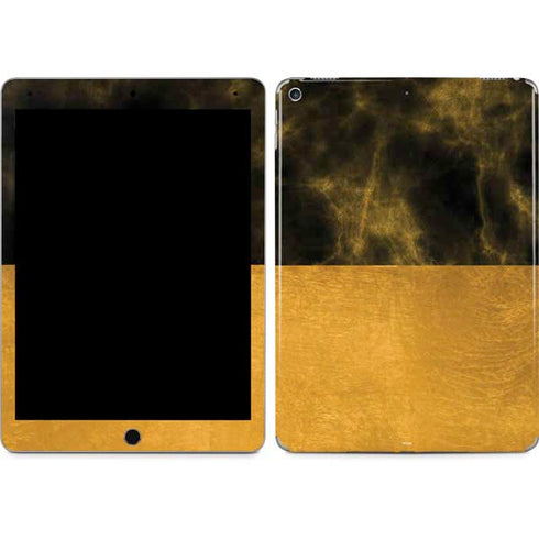 Black and Gold Split Marble iPad Skins