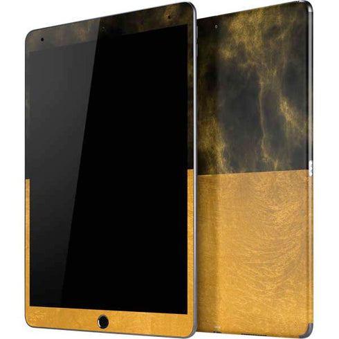 Black and Gold Split Marble iPad Skins
