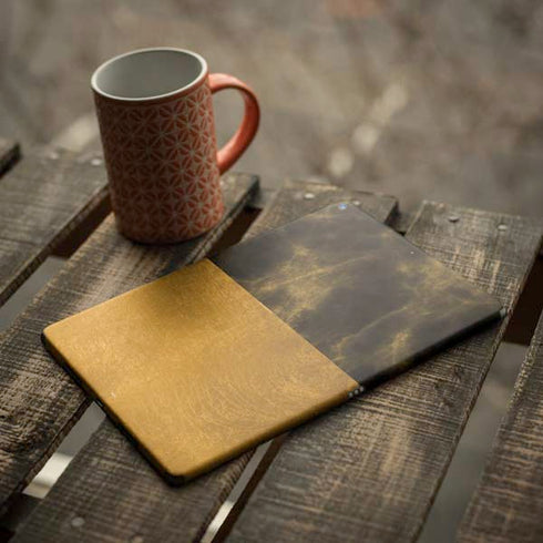 Black and Gold Split Marble iPad Skins
