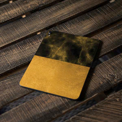Black and Gold Split Marble Apple iPad Pro Skin