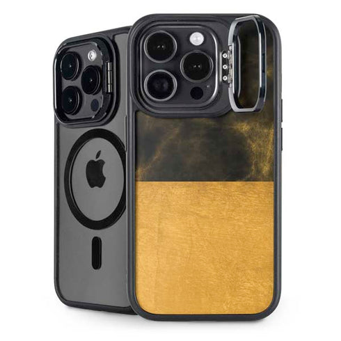 Black and Gold Split Marble iPhone Cases