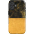 Black and Gold Split Marble iPhone 16 Plus Impact Case