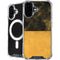Black and Gold Split Marble iPhone 16 Plus MagSafe Case
