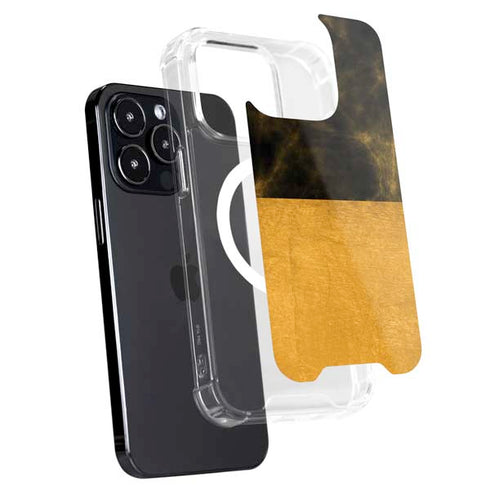 Black and Gold Split Marble iPhone 16 Pro MagSafe Case