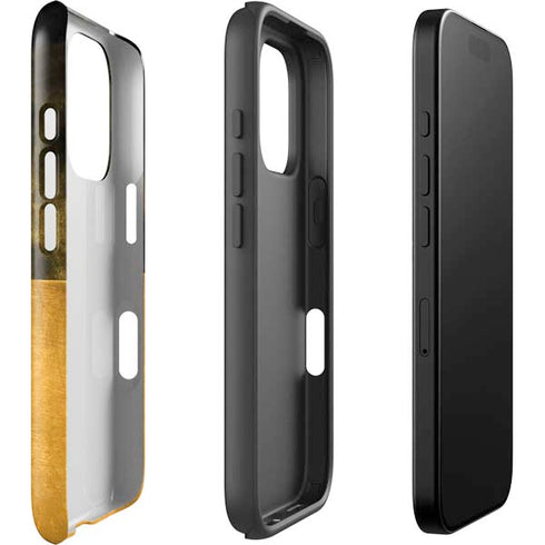 Black and Gold Split Marble iPhone 16 Pro Max Impact Case