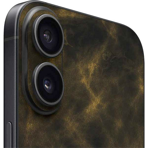 Black and Gold Split Marble iPhone 16 Skin