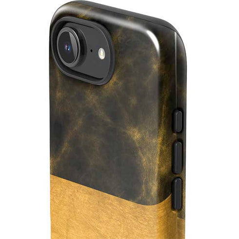 Black and Gold Split Marble iPhone 16e Impact Case