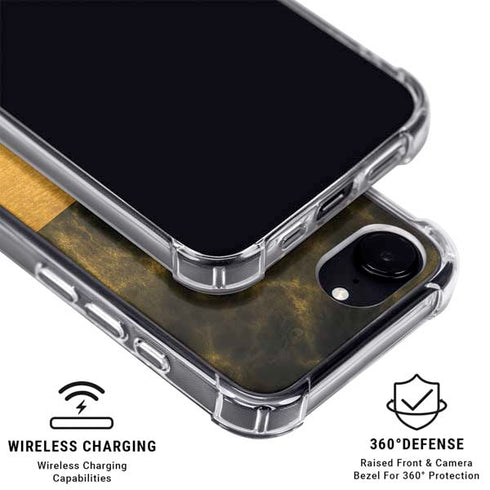 Black and Gold Split Marble iPhone 16e MagSafe Case