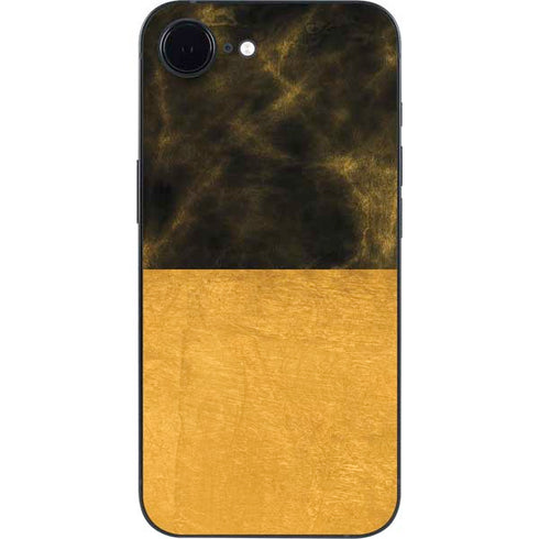 Black and Gold Split Marble iPhone 16e Skin