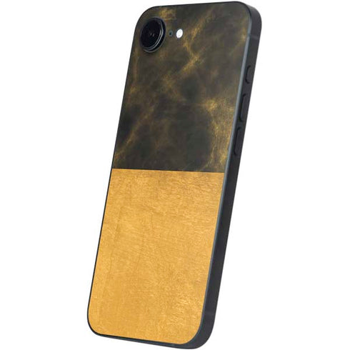 Black and Gold Split Marble iPhone 16e Skin