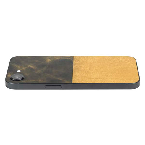 Black and Gold Split Marble iPhone 16e Skin