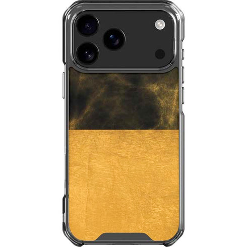 Black and Gold Split Marble iPhone 18 Pro Max Clear Case