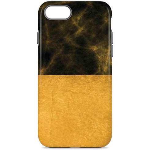 Black and Gold Split Marble iPhone Cases