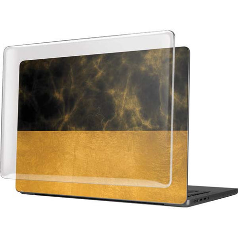 Black and Gold Split Marble MacBook Pro 14in (2021-24) Case plus Skin