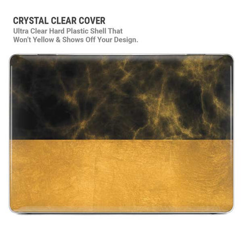 Black and Gold Split Marble MacBook Pro 14in (2021-24) Case plus Skin