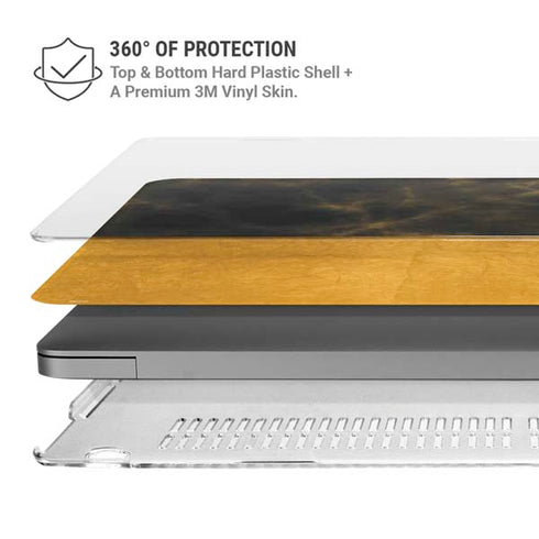 Black and Gold Split Marble MacBook Pro 14in (2021-24) Case plus Skin