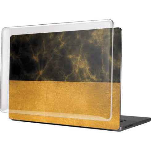 Black and Gold Split Marble MacBook Cases