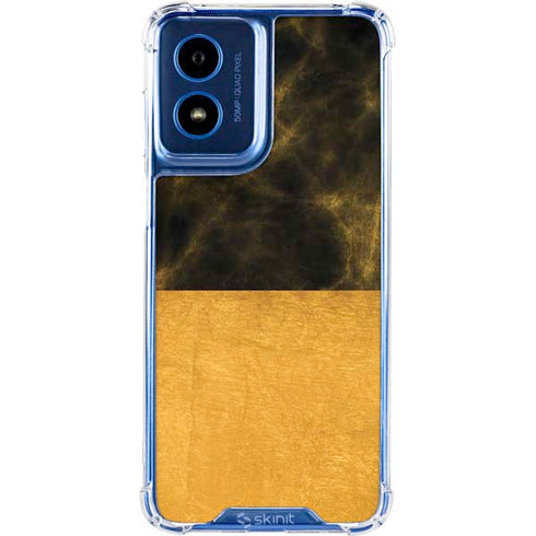 Black and Gold Split Marble Moto G 5G (2024) Clear Case
