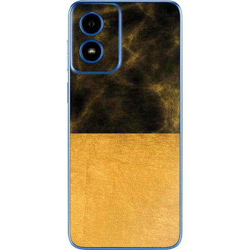 Black and Gold Split Marble Moto G Play 4G (2024) Skin