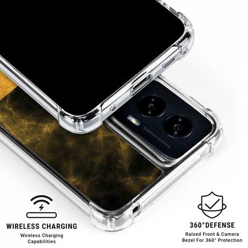 Black and Gold Split Marble Moto G Power 5G (2024) Clear Case
