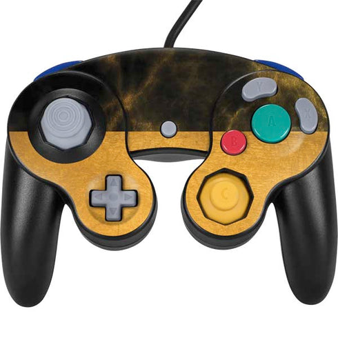 Black and Gold Split Marble Nintendo Skins