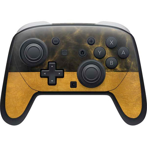 Black and Gold Split Marble Nintendo Skins