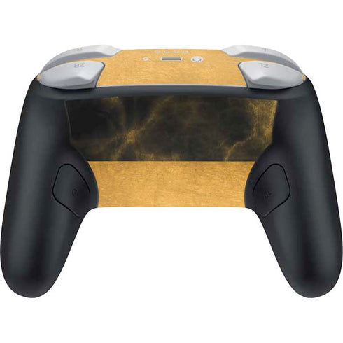 Black and Gold Split Marble Nintendo Switch 2 (2025) Pro Controller Skin