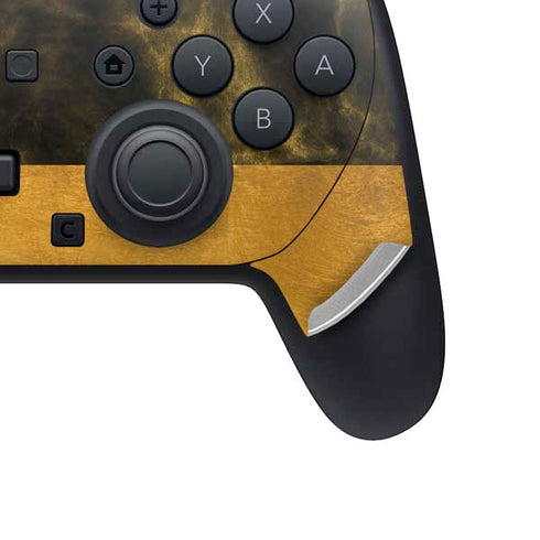 Black and Gold Split Marble Nintendo Switch 2 (2025) Pro Controller Skin
