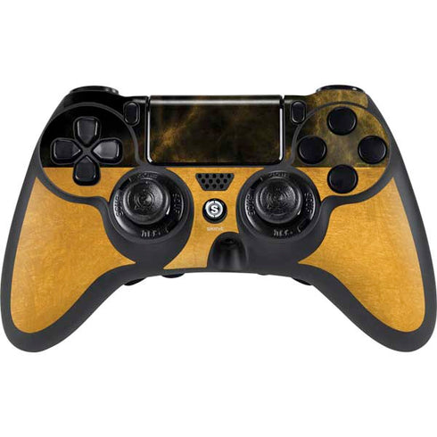 Black and Gold Split Marble PlayStation PS4 Skins