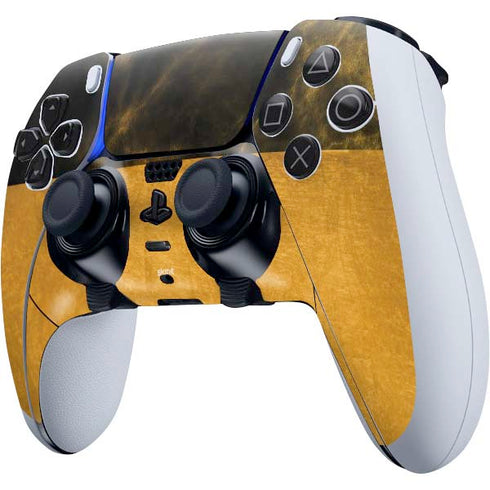Black and Gold Split Marble PS5 DualSense Edge Pro Controller Skin