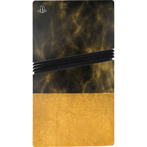 Black and Gold Split Marble PS5 Pro Bundle Skin