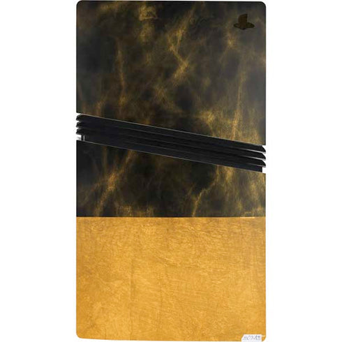 Black and Gold Split Marble PS5 Pro Bundle Skin