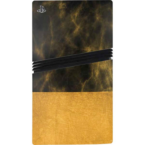 Black and Gold Split Marble PS5 Pro Console Skin