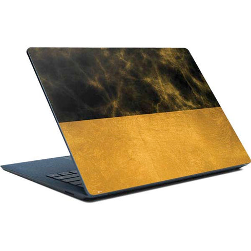 Black and Gold Split Marble Surface Laptop Skin