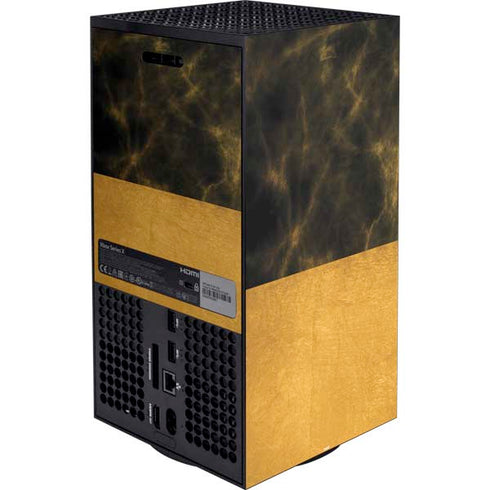 Black and Gold Split Marble XBox Series X Digital Edition Bundle Skin