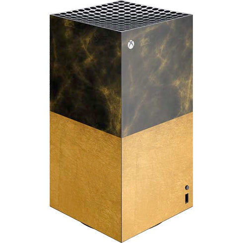 Black and Gold Split Marble XBox Series X Digital Edition Console Skin